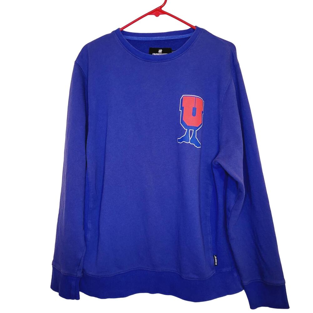 Vintage‎ Undefeated "The U Man" graphic blue pull over sweatshirt size XL
